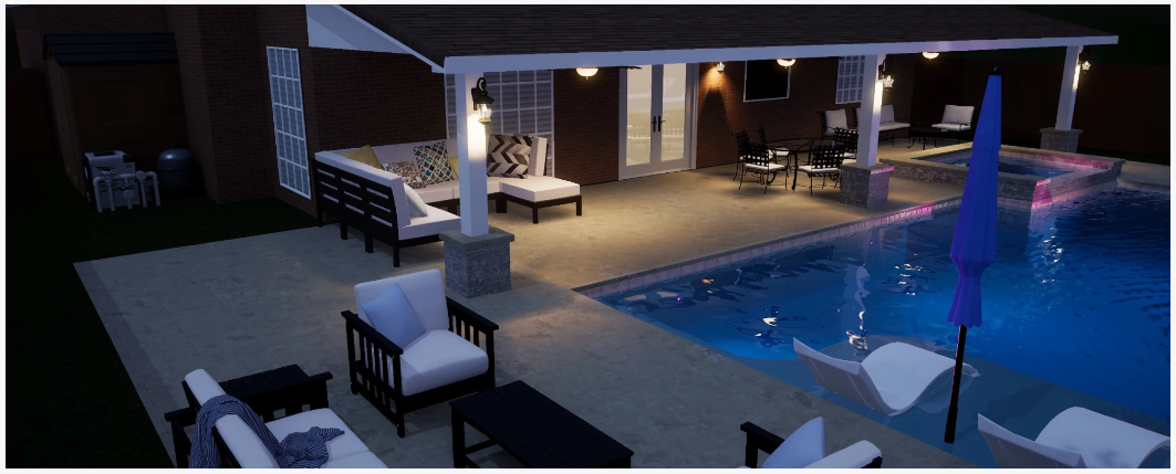 Completed pool and spa