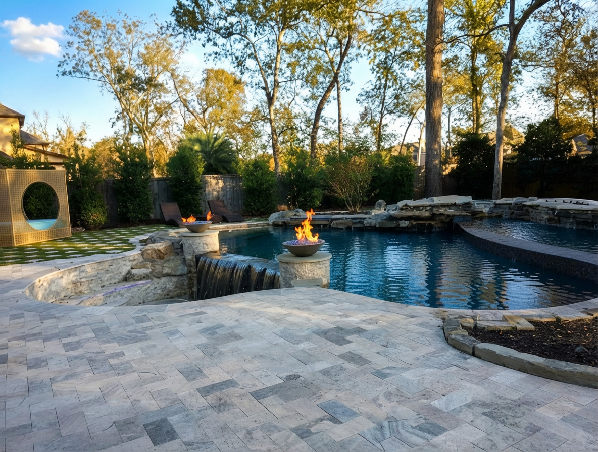 Completed pool and spa combination in Phoenix Arizona