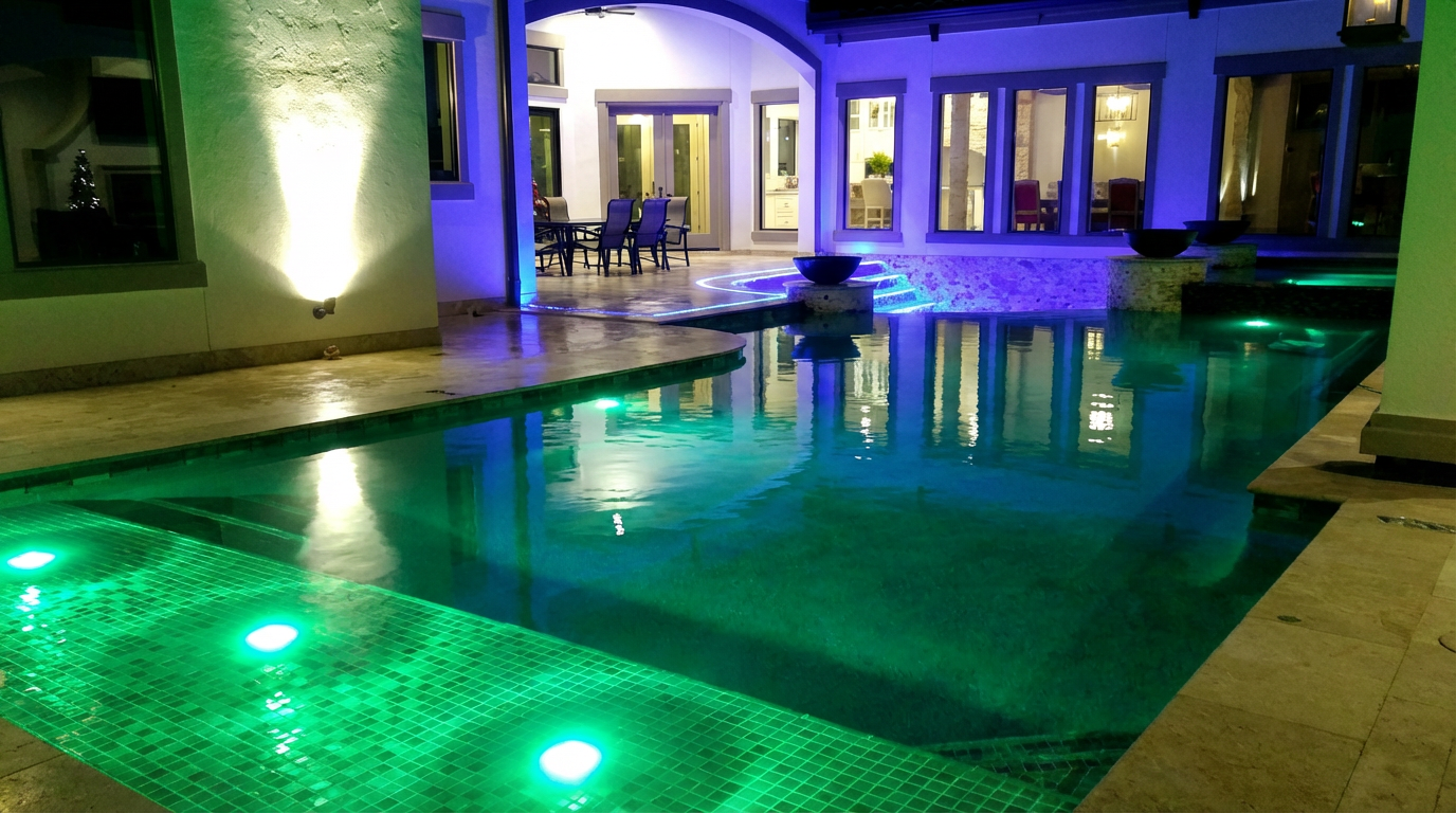 Completed pool and spa combination